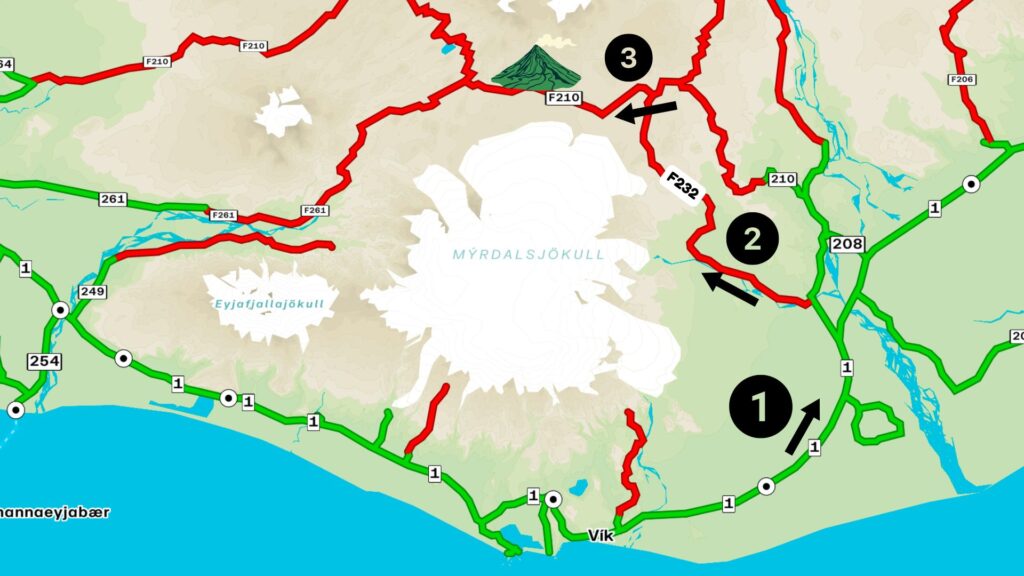 How to See Maelifell - Map of F-Roads to take to see Maelifell